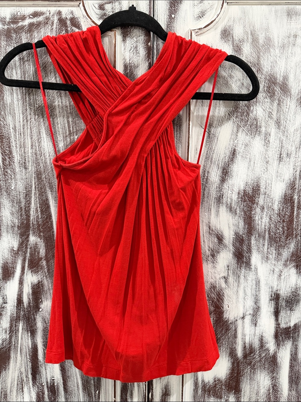 The Limited Red Draped Cross-Back Tank Top